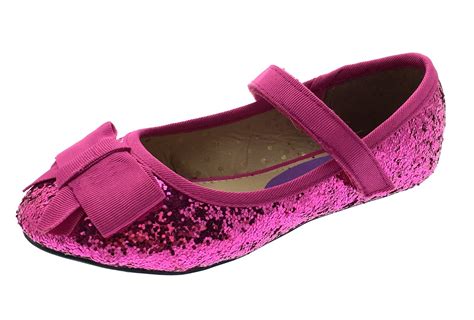 Girls Glitter Party Shoes Ballerinas Mary Janes Flat Ballet Pumps Kids