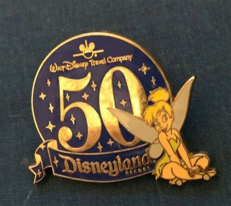 Disney Vintage Pin Travel Company 50 Anniversary Disneyland Gold Tinker