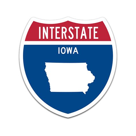 Iowa Interstate Highway Sign Sticker Decal Ia Usa Freeway Traffic