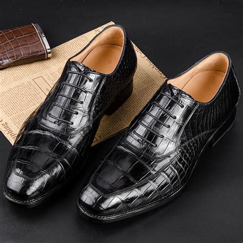 Business Alligator Leather Shoes For Men Genuine Alligator Leather Lace