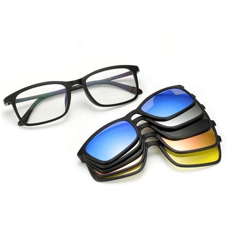 5 In 1 Magnetic Lens Swappable Sunglasses Polarized Sunglasses Men Eyewear Frames Magnetic