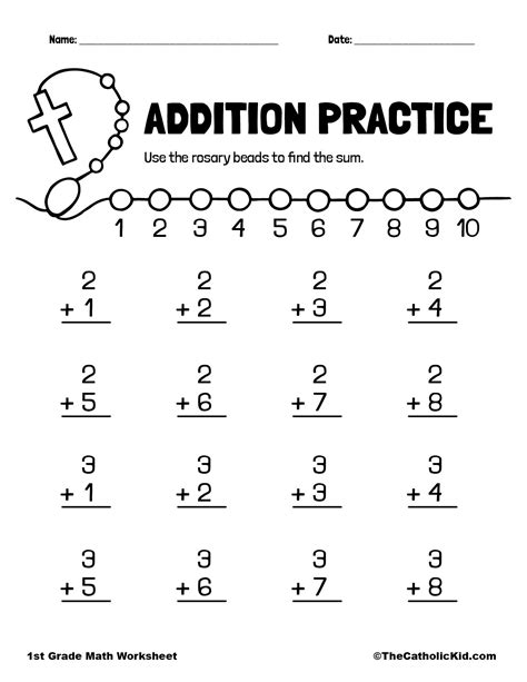 Math Worksheets Addition 1st Grade
