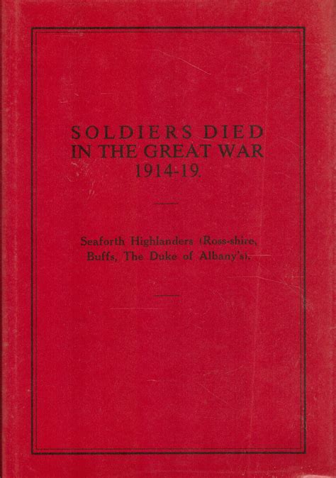 Soldiers Died In The Great War Seaforth Highlanders Jeremy