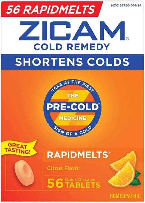 Zicam Zinc Cold Remedy Rapidmelts Quick Dissolve Tablets Citrus Flavor 56ct Best Deals And Price