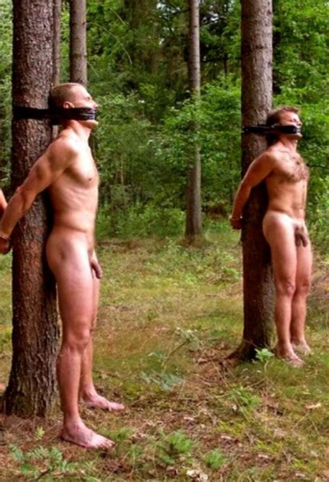 Men Tied Naked Outside