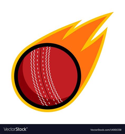 A Cricket Ball On Fire With White Background
