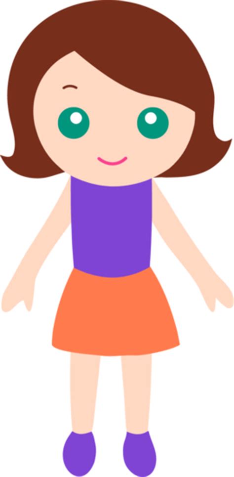 Little Girl With Brown Hair Free Clip Art