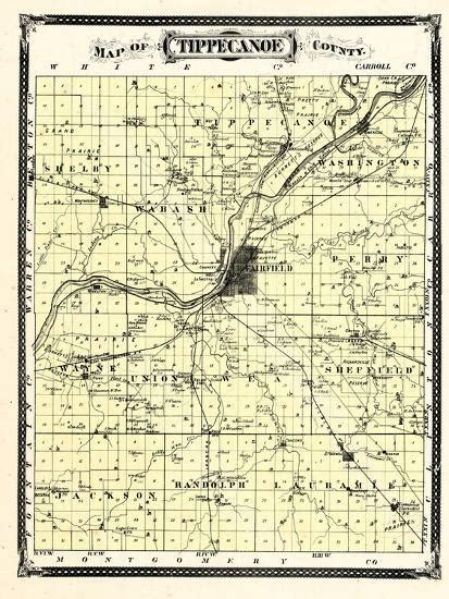 1876 Tippecanoe County Indiana United States Giclee Print