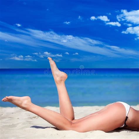 Beautifully Tanned Legs On The Beach Stock Photo Image Of Babe