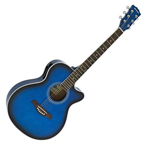 Single Cutaway Electro Acoustic Guitar By Gear4music Blue B Stock At