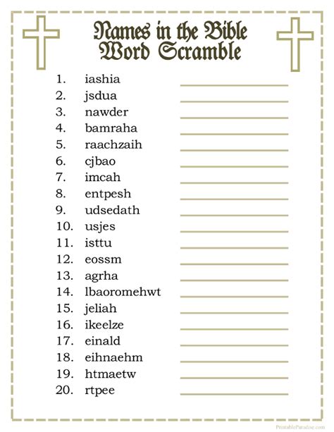 Check out our bible word printable selection for the very best in unique or custom, handmade pieces from our shops. Printable Names in the Bible Word Scramble Game