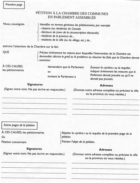 Même si elle n'a aucune valeur juridique, et donc aucune force contraignante la demande écrite sous forme de pétition est un droit qui s'exerce en toute liberté. rediger une petition exemple