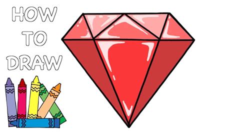 How To Draw A Diamond Easy Step By Step Drawing Lesson For Kids Youtube
