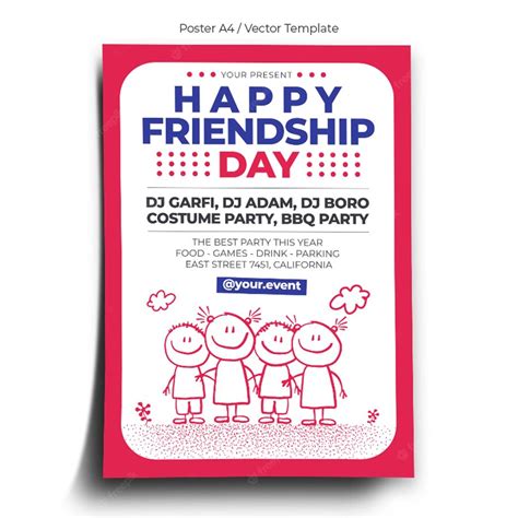Premium Vector Friendship Day Poster Template