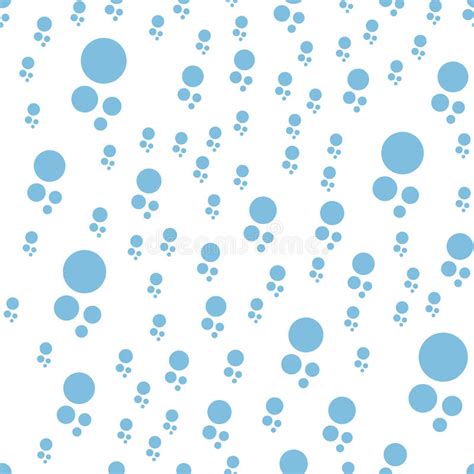 Vector Seamless Pattern Blue Bubbles On White Background Stock Vector