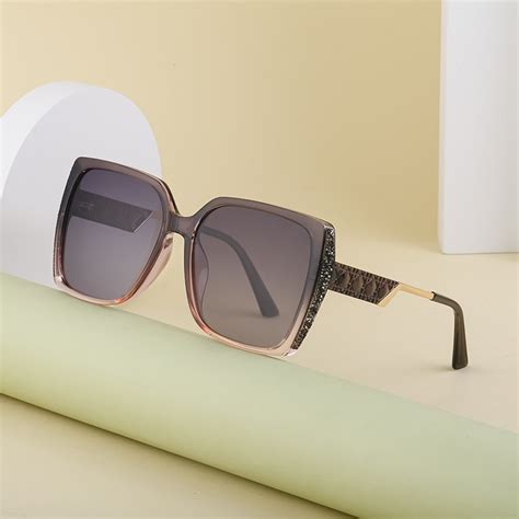 fashion square polarized sunglasses women luxury brand big purple sun glasses female mirror