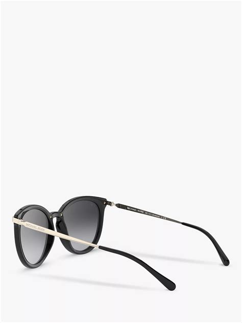 Michael Kors Mk1077 Women S Brisbane Polarised Round Sunglasses Black Gold Black Gradient At