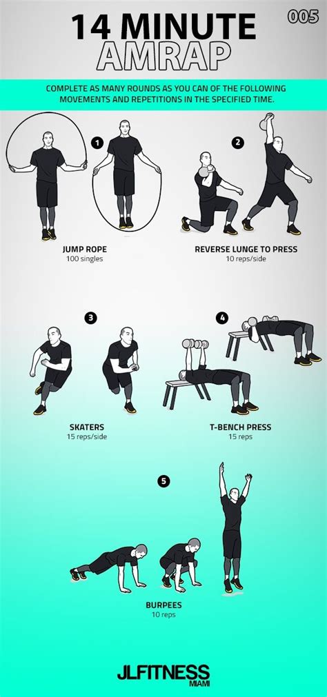 Tabata And Amrap 5 Of 15 Jlfitnessmiami Workout Routine For Men