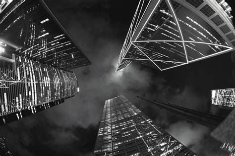 1028226 Black Monochrome City Cityscape Night Architecture Photography Symmetry Skyline