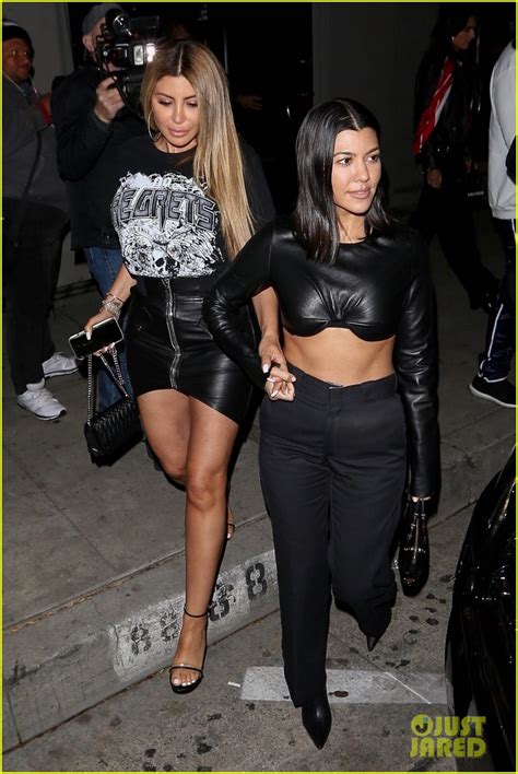 kourtney kardashian shows off her toned midriff while hanging with larsa pippen in west