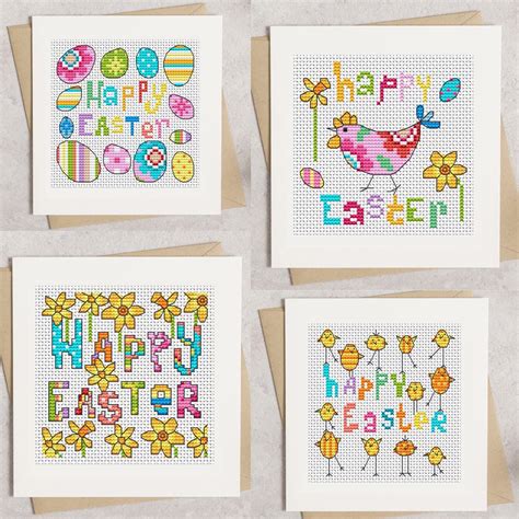 Happy Easter Cards Cross Stitch Pattern Lucie Heaton Etsy Uk
