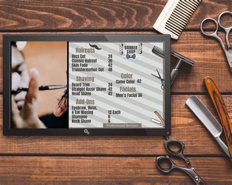 Editable Barber Shop Digital Tv Menu Barber Shop Price List Etsy