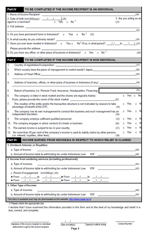 Indonesian Withholding Tax Form