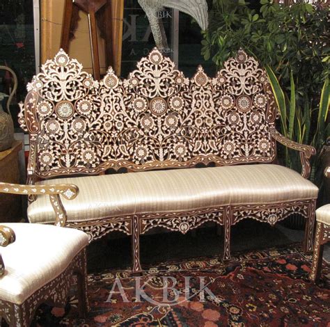 Style No 41106 Syrian Sofa Inlaid With Mother Of Pearl And Abalone