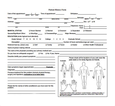 Free 14 Medical History Forms In Pdf Ms Word