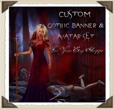 Custom Gothic Goth Etsy Store Banner And Avatar Set