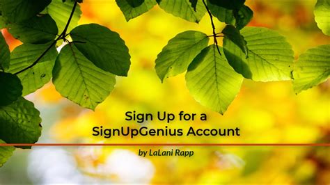 How To Sign Up For A Signupgenius Account Youtube