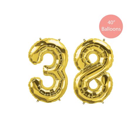38 Gold Number Balloon 38 Gold Balloons Gold 38 Balloon Etsy