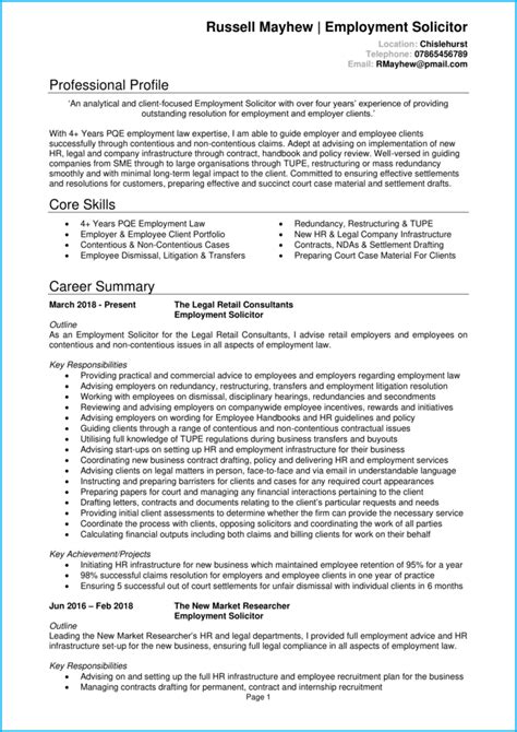 Traditional Cv Format Example Guide Land A Top Job
