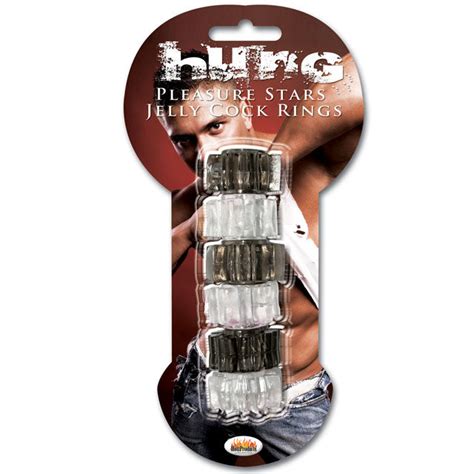 Hung Pleasure Stars Jelly Cock Rings Blackclear 6 Pack Shop