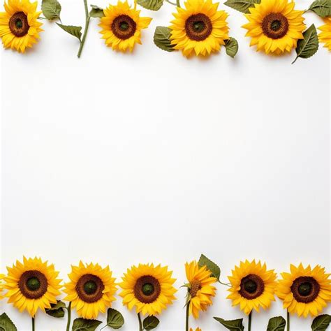 Premium Ai Image Radiant Sunflower Border Aesthetic Simplicity