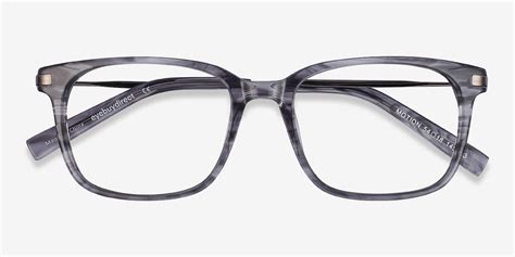 Motion Rectangle Gray Striped Frame Eyeglasses Eyebuydirect