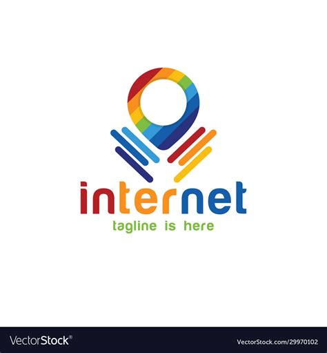 Rainbow Internet Logo Royalty Free Vector Image