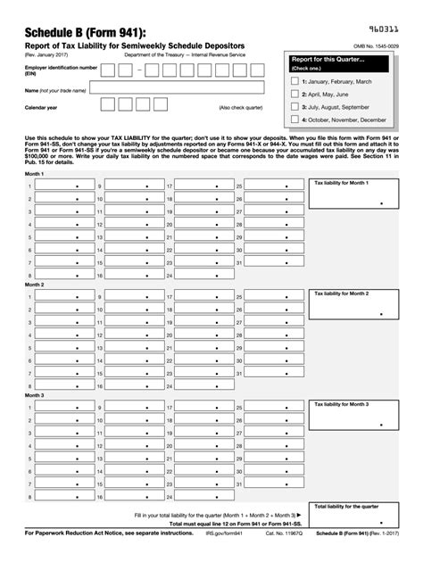 Irs 941 Schedule B 2017 2022 Fill And Sign Printable Template