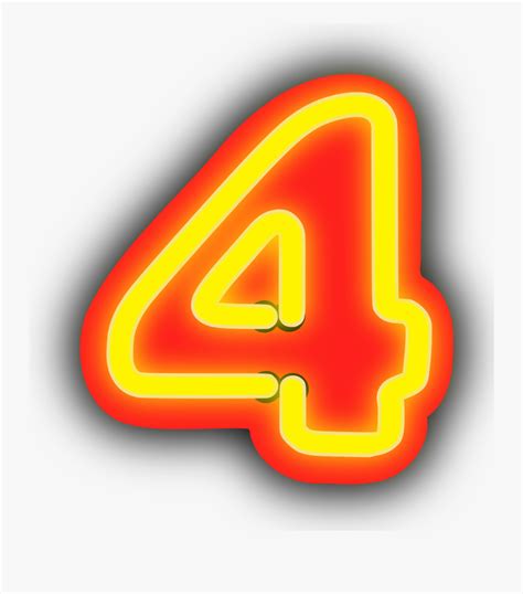 Angletextsymbol Number 4 Png Neon Free Transparent Clipart