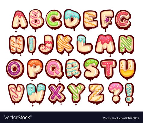 Sweet Alphabet Royalty Free Vector Image Vectorstock