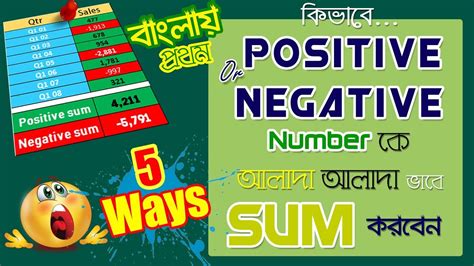 #,##0.00_ ;(#,##0.00) meaning that any negative numbers are shown in brackets. 5 Ways to Sum Only Positive or Negative Numbers Separately ...