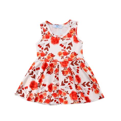 Toddler Infant Baby Girls Princess Party Dresses Sweet Floral Prints