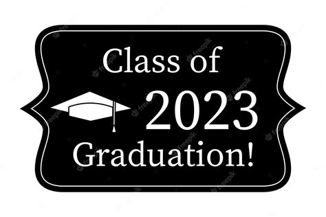 Premium Vector Class Off 2023 Education Concept Graduation Cap 2023