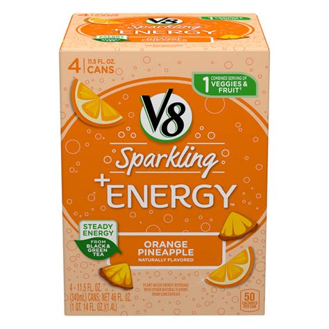 Save On V8 Sparkling Energy Orange Pineapple 4 Ct Order Online