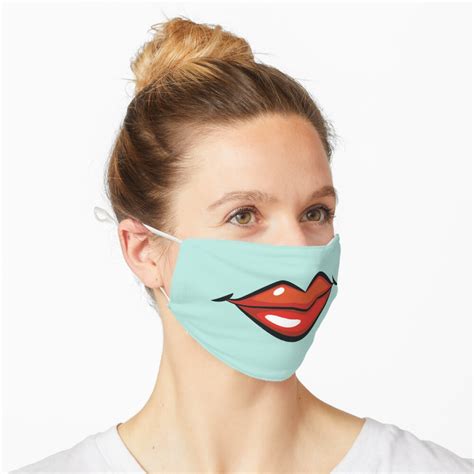 Funny Mouth Illustration Mask For Sale By Amineharoni Redbubble