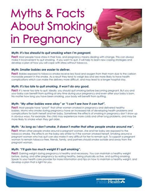 Myths And Facts About Smoking In Pregnancy Kflanda Public Health
