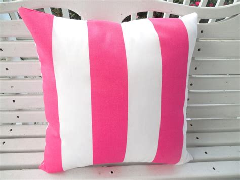 Patio Lawn And Garden Preppy Pink And White Stripe Set Of 2 Indoor