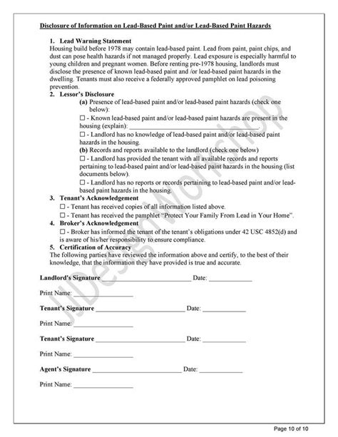 Residential Lease Agreement Editable Rental Agreement Printable