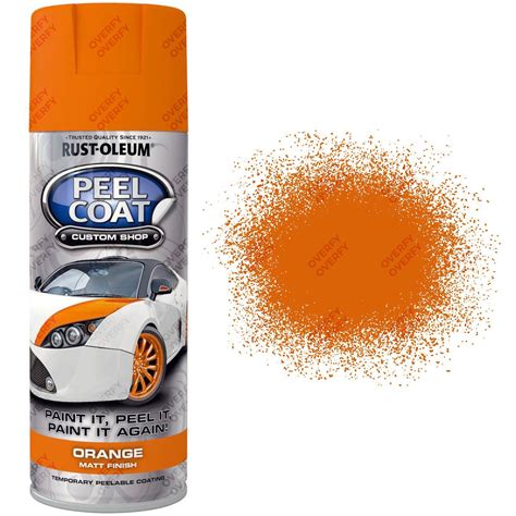 Rust Oleum Orange Matt Rubberised Peel Coat Peelable Aerosol Spray