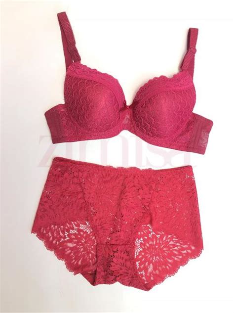 Zimisa Grey Pink Lace Design Bra And Panty Set Buy Bras Panties Nightwear Swimwear